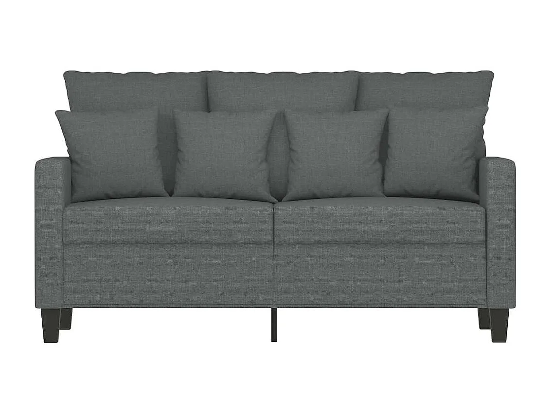 Canapé à 2 places Gris foncé 120 cm Tissu LODW81489