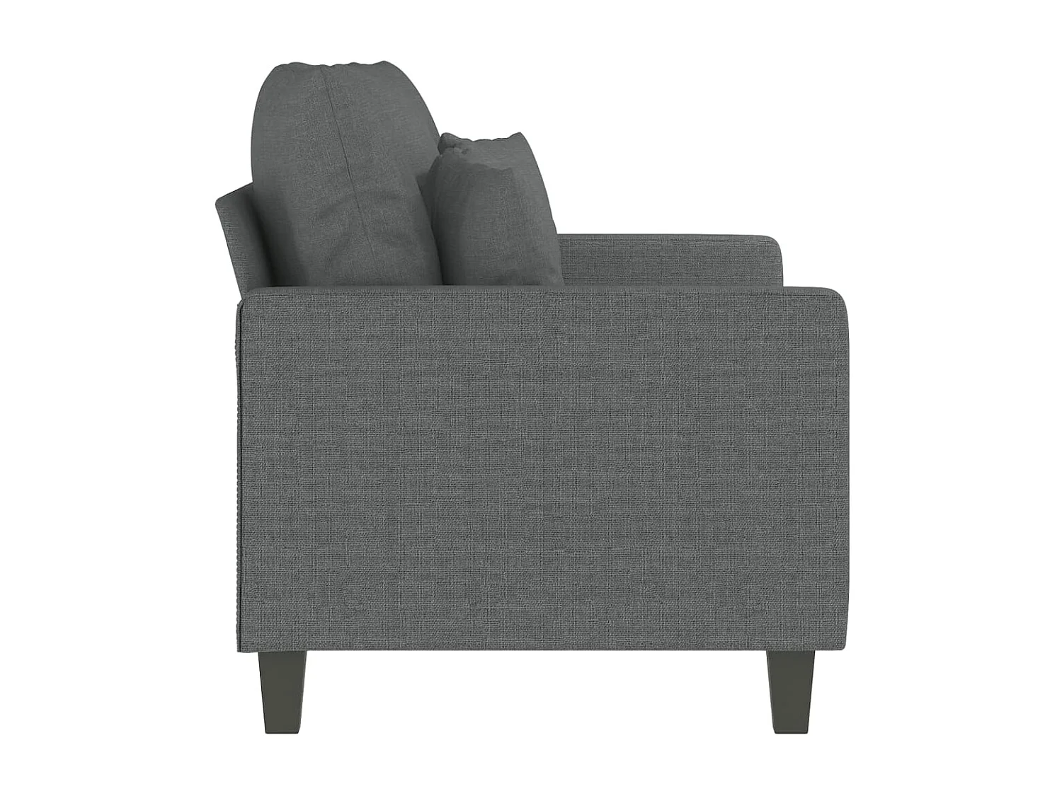 Canapé à 2 places Gris foncé 120 cm Tissu LODW81489