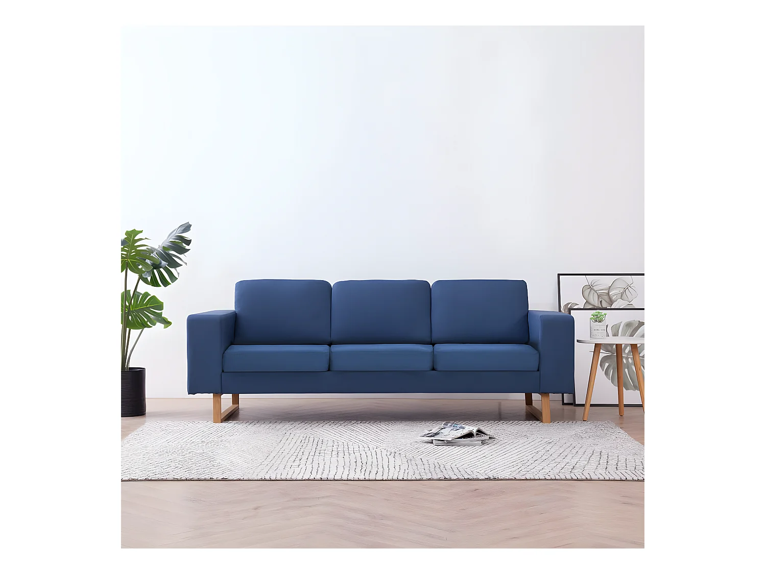 Driezitsbank stof blauw NL536228