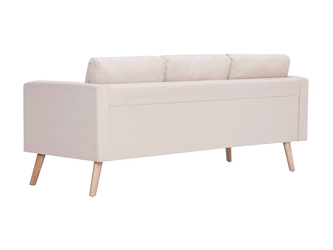 3-Sitzer-Sofa | Wohnzimmersofa Stoff Cremeweiß -gkd484991
