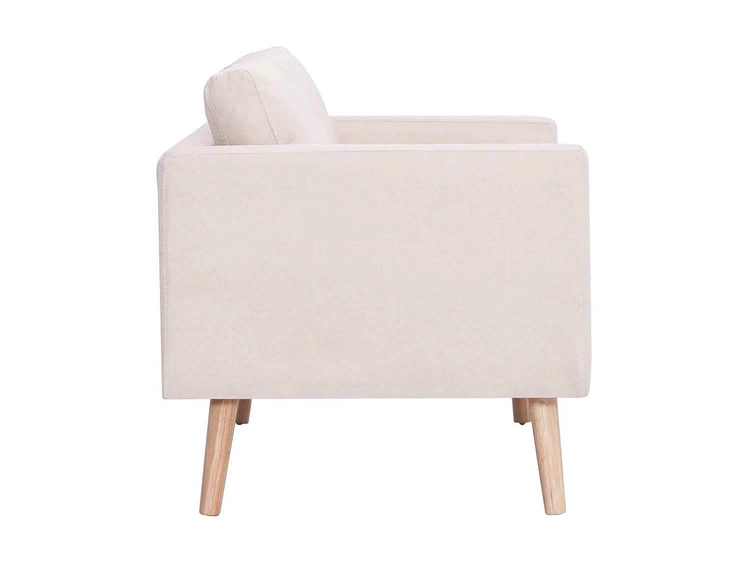 3-Sitzer-Sofa | Wohnzimmersofa Stoff Cremeweiß -gkd484991