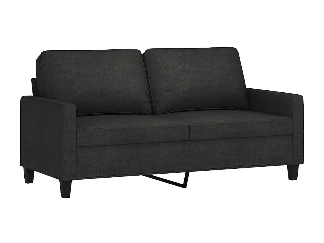 Canapé à 2 places Noir 140 cm Tissu LODW93071