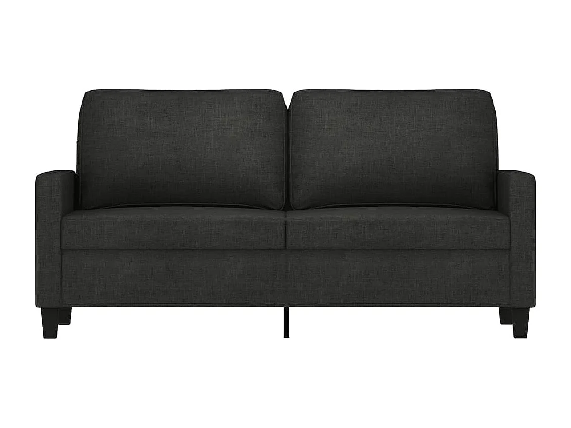 Canapé à 2 places Noir 140 cm Tissu LODW93071