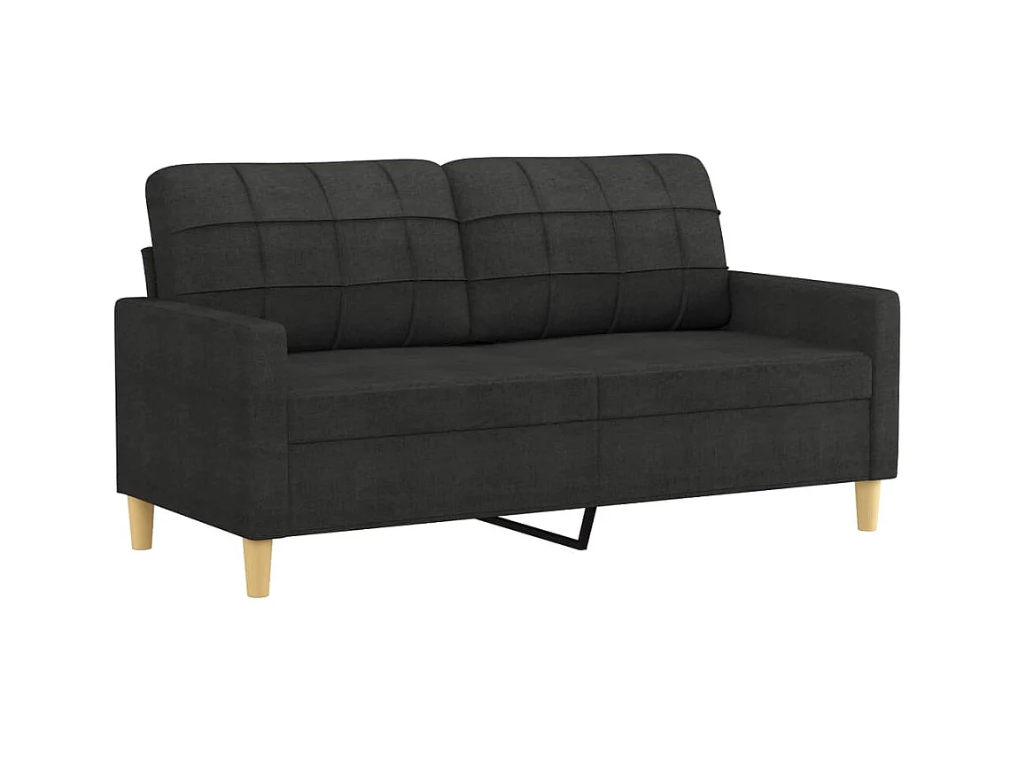 2-Sitzer-Sofa | Wohnzimmersofa Schwarz 140 cm Stoff -gkd215535