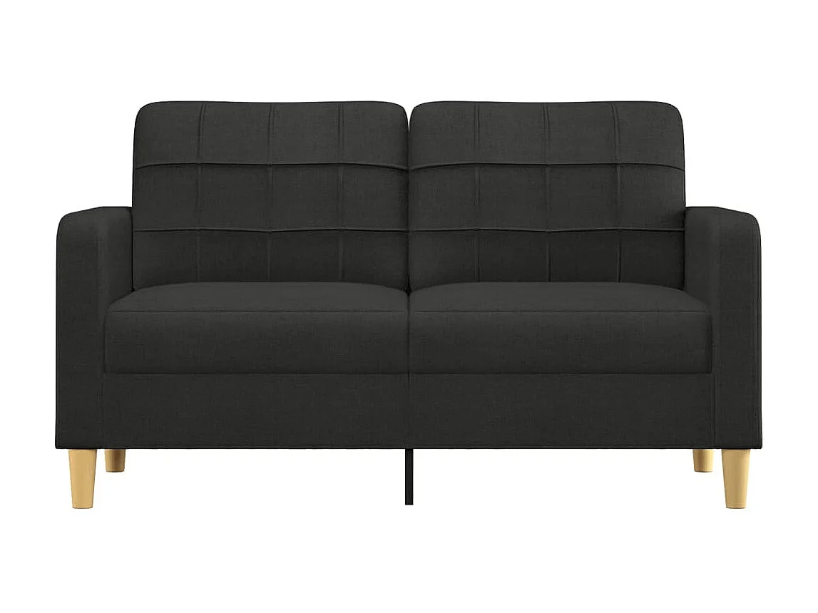 Canapé à 2 places Noir 140 cm Tissu OID4511
