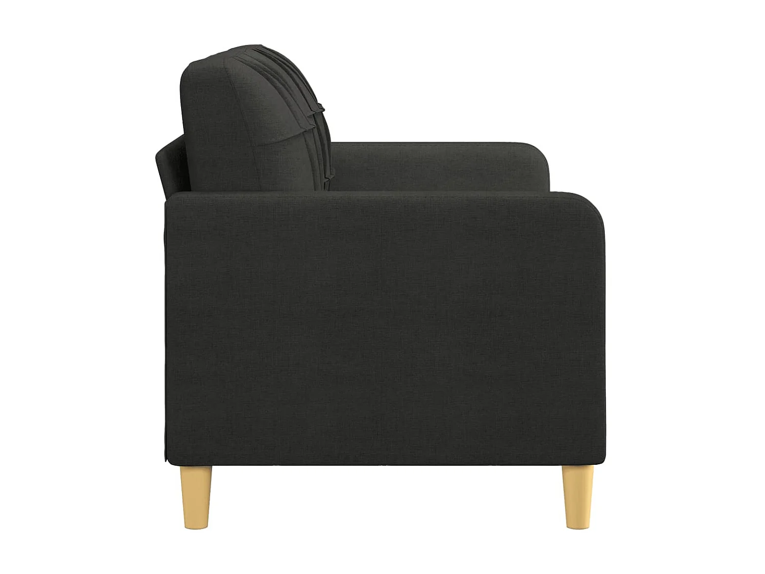 Canapé à 2 places Noir 140 cm Tissu OID4511