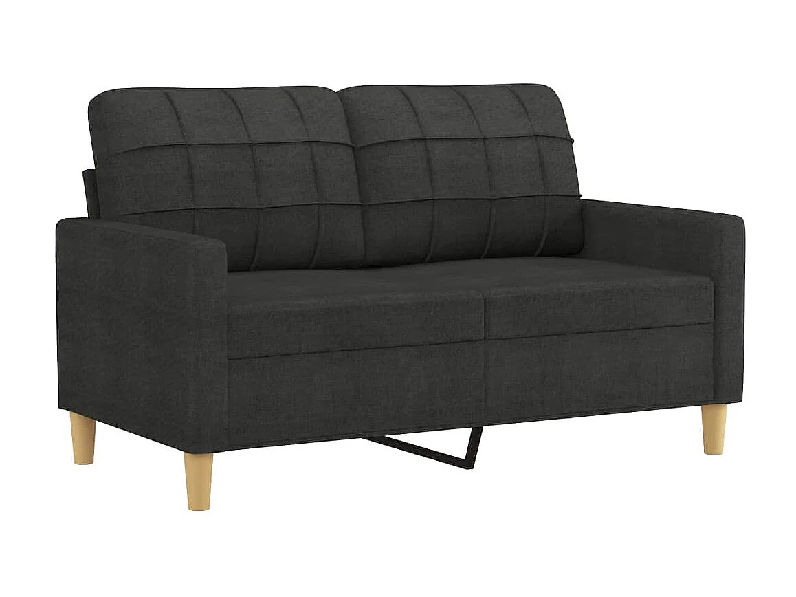 Tweezitsbank met sierkussens 120 cm stof zwart NL173943