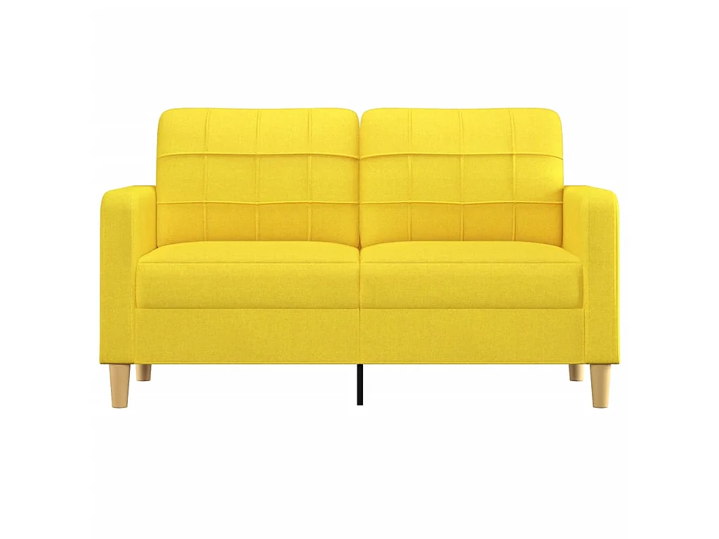Canapé à 2 places Jaune clair 140 cm Tissu OID8443