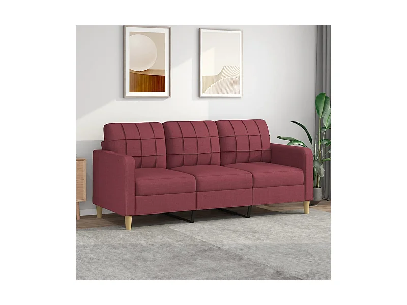 3-Sitzer-Sofa | Wohnzimmersofa Weinrot 180 cm Stoff -gkd32251