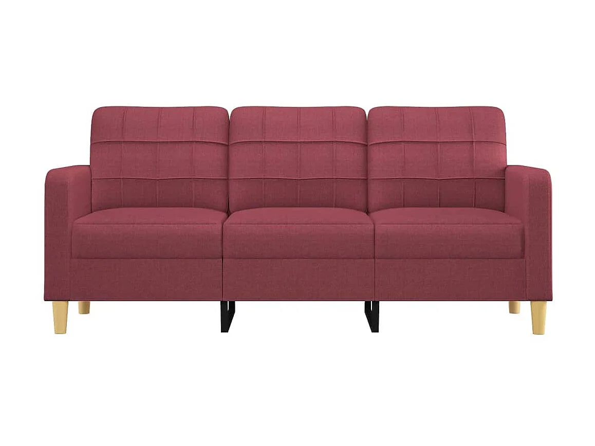Canapé à 3 places Rouge bordeaux 180 cm Tissu OID3613