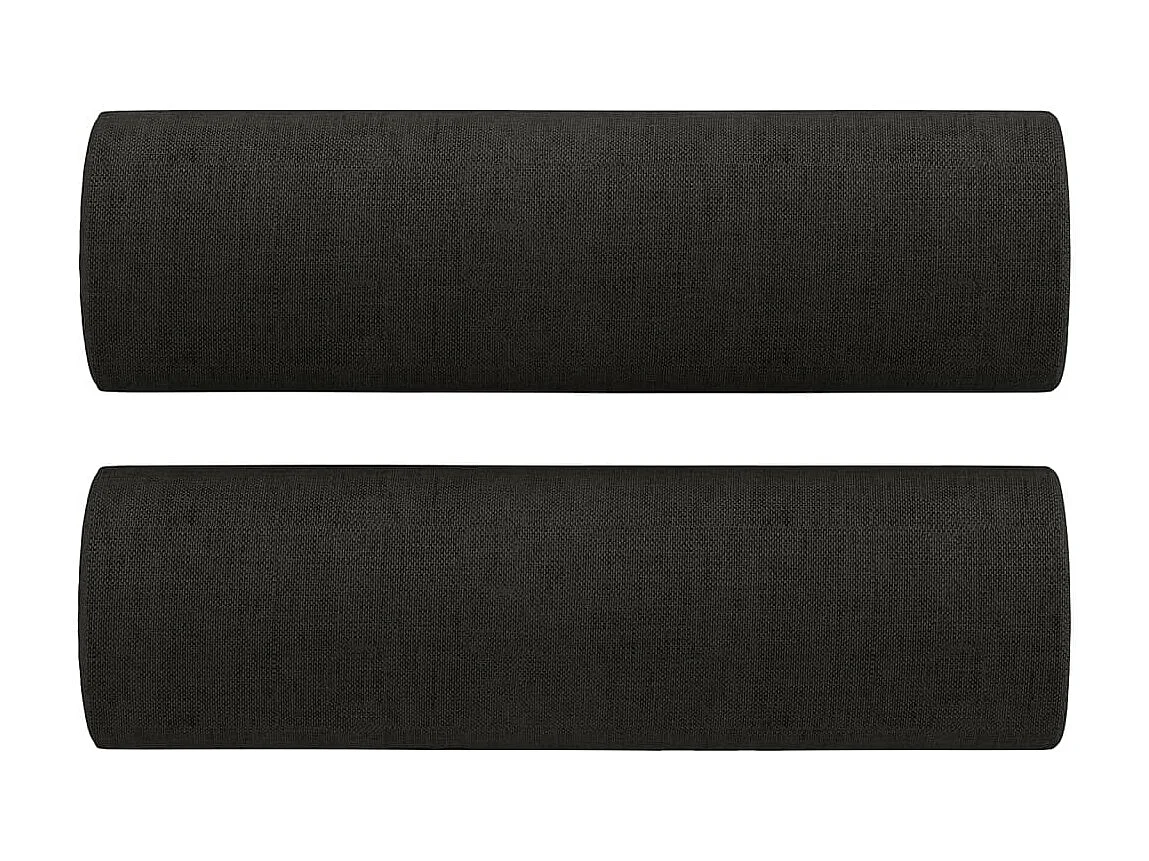 Canapé à 3 places avec oreillers décoratifs noir 180 cm tissu OID6129