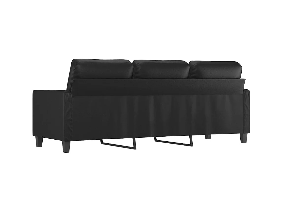 3-Sitzer-Sofa | Wohnzimmersofa Schwarz 180 cm Kunstleder -gkd472297