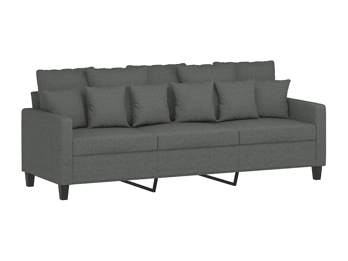 Driezitsbank 180 cm stof donkergrijs NL747427