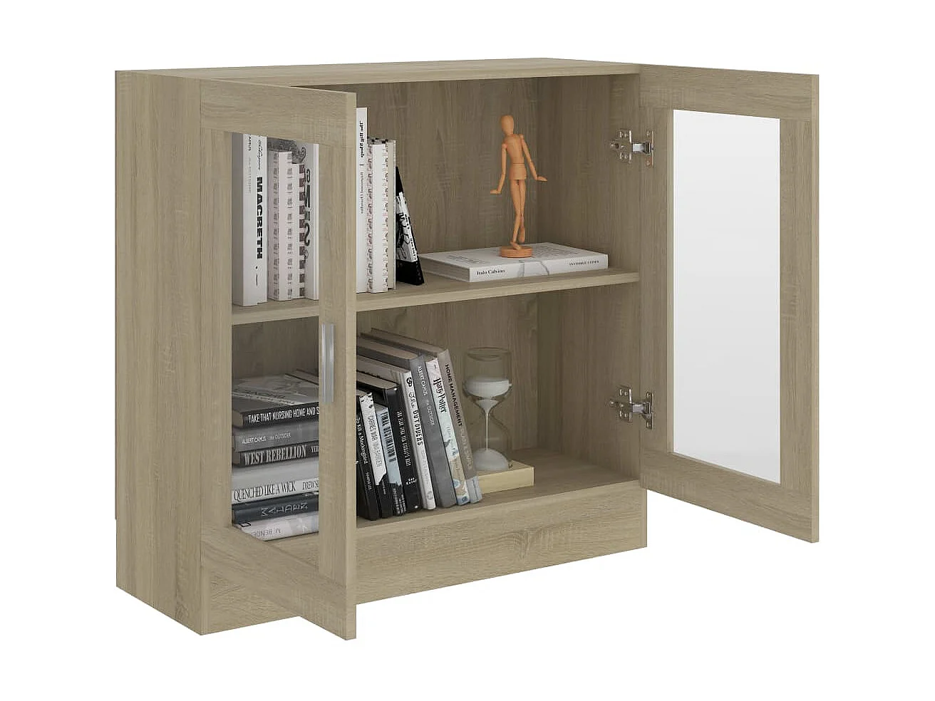 Vitrine Chêne sonoma 82,5x30,5x80 cm Aggloméré OFR36800 BonneVie Meuble