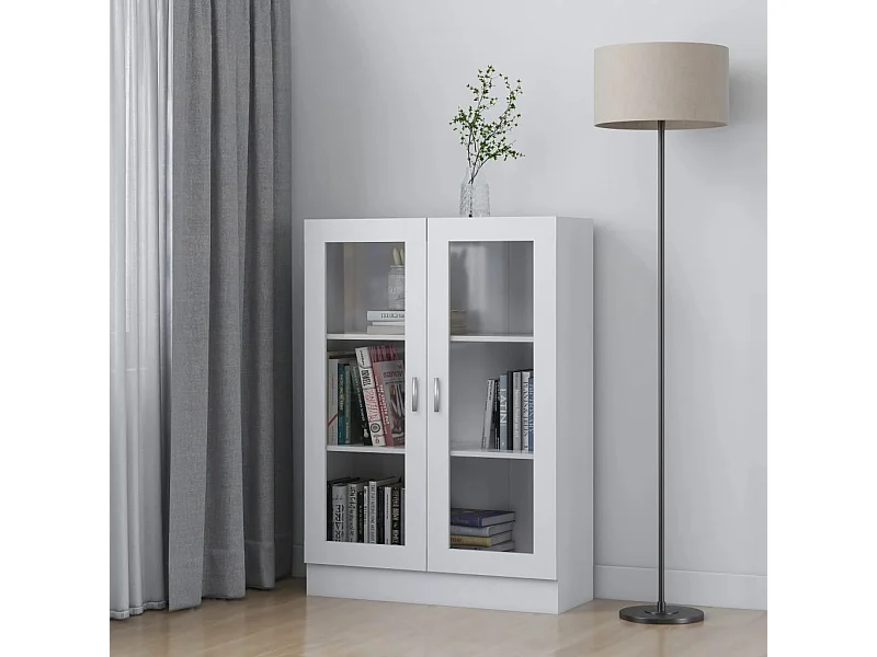 Armário vitrine 82,5x30,5x115 cm derivados de madeira branco PT570482