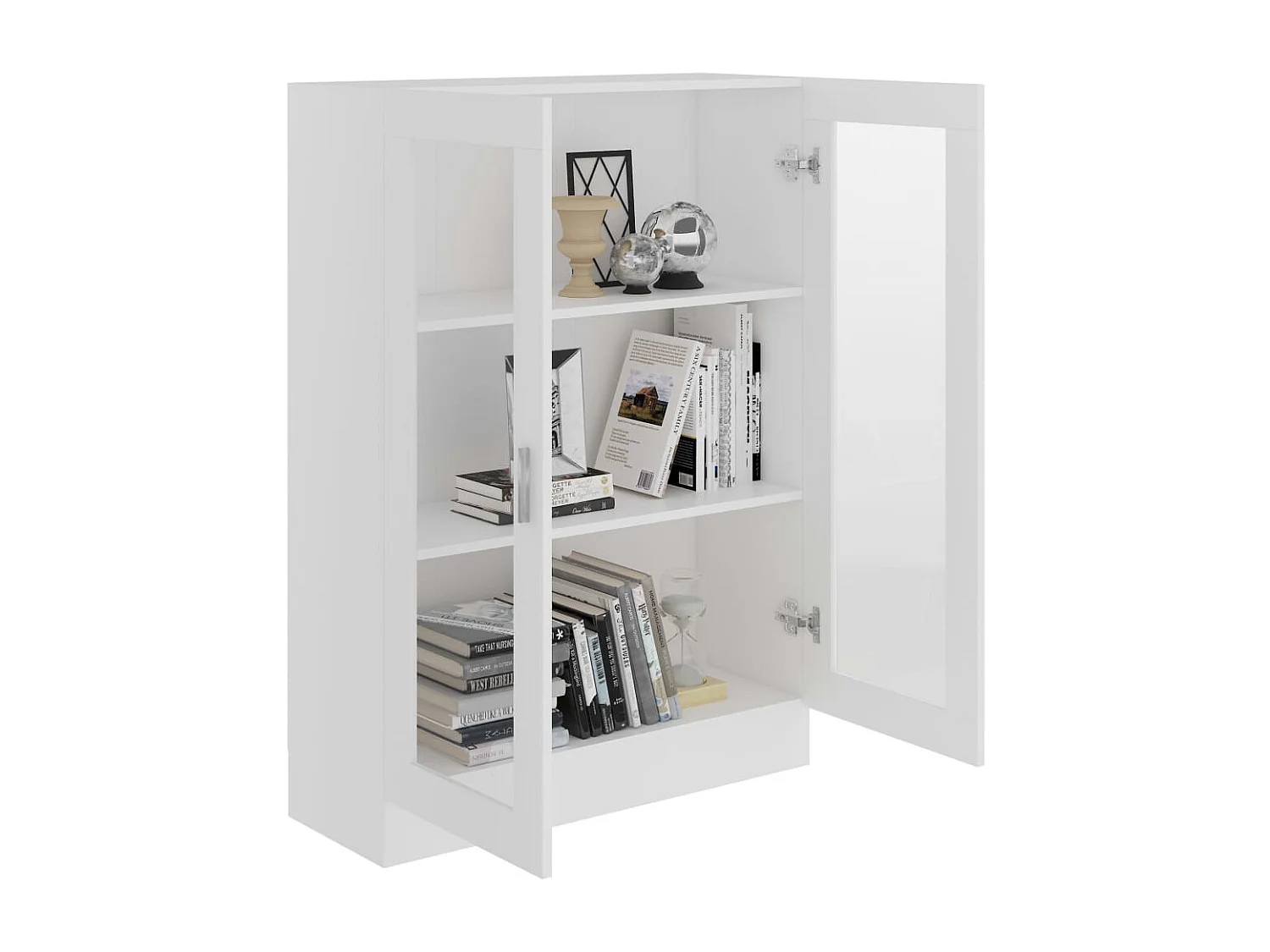 Armário vitrine 82,5x30,5x115 cm derivados de madeira branco PT570482