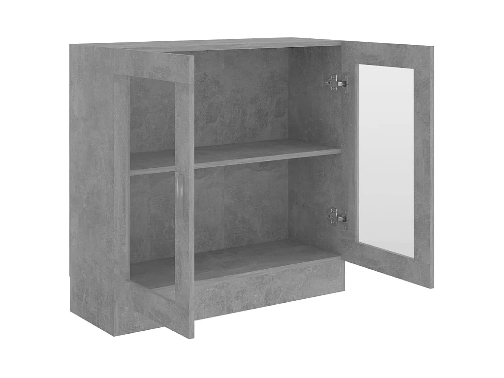 Vitrina de madera contrachapada gris hormigón 82,5x30,5x80 cm ES108934
