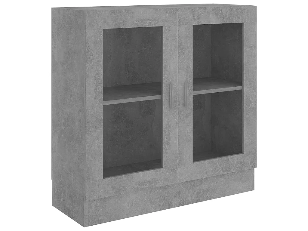 Vitrine Gris béton 82,5x30,5x80 cm Aggloméré OFR52686 BonneVie Meuble