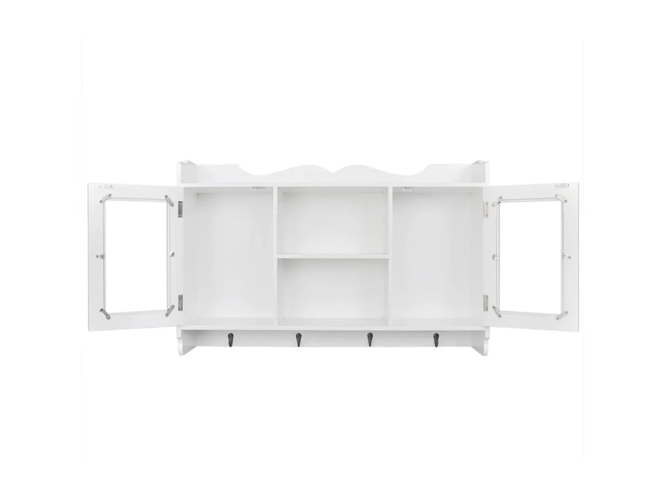 Armoire murale avec étagère de Livre / DVD / Verre en MDF Blanc OFR85300 BonneVie Meuble
