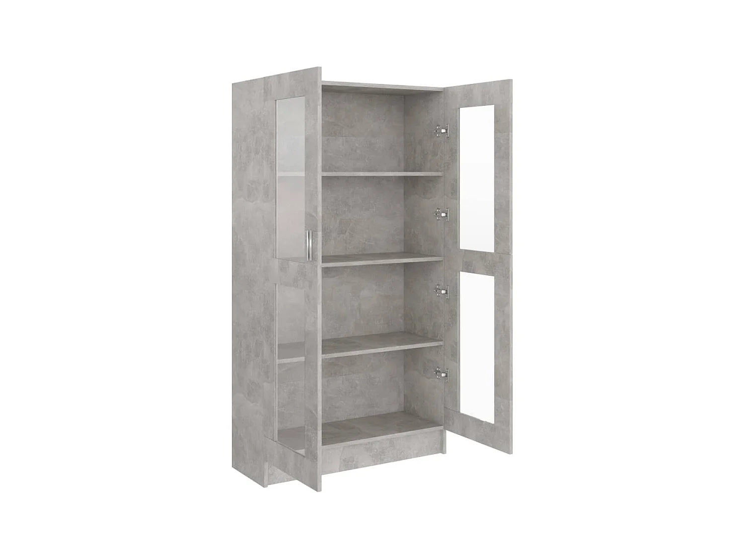 Vitrine Gris béton 82,5x30,5x150 cm Aggloméré OFR11192 BonneVie Meuble