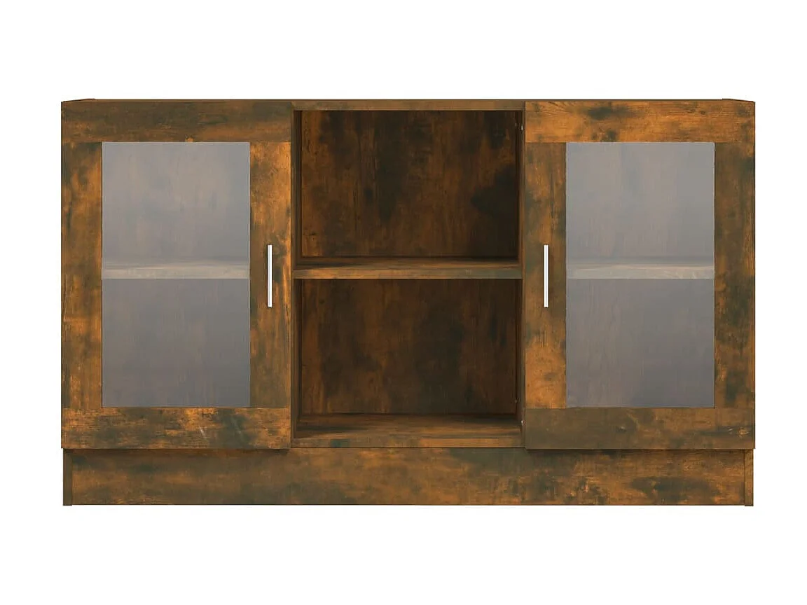 Vitrinekast 120x30,5x70 cm bewerkt hout gerookt eikenkleurig NL319529