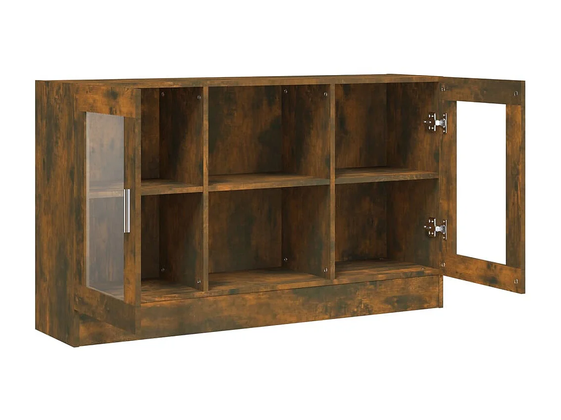 Vitrinekast 120x30,5x70 cm bewerkt hout gerookt eikenkleurig NL319529