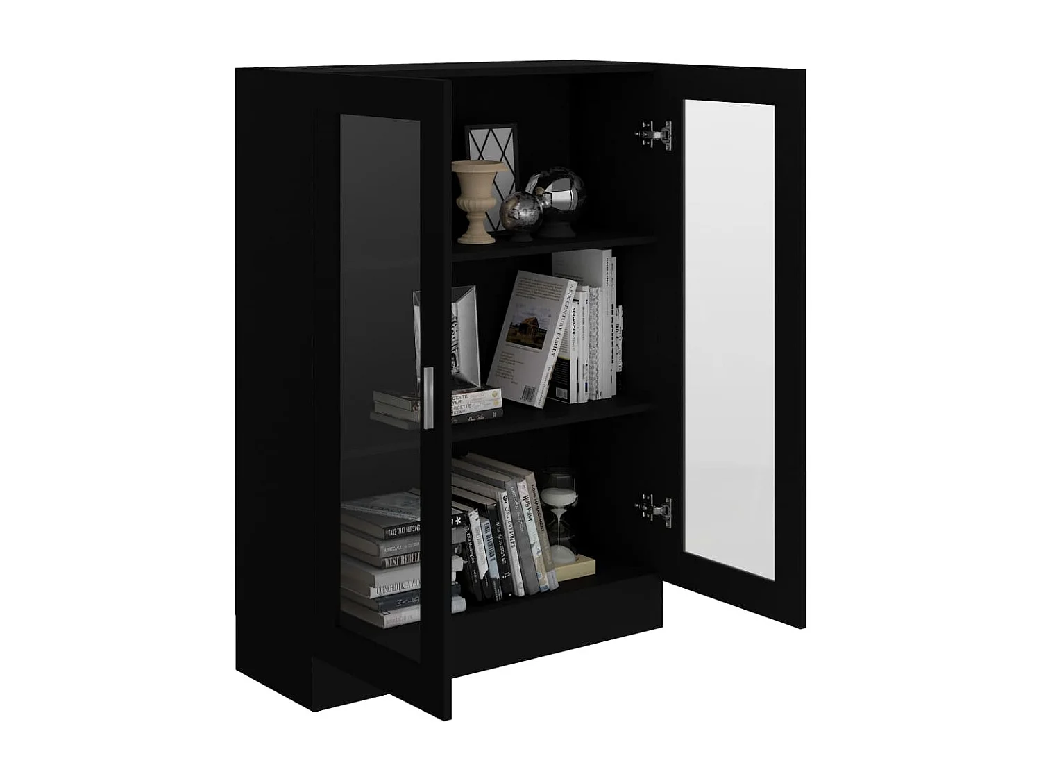 Vitrine Noir 82,5x30,5x115 cm Aggloméré OFR99359 BonneVie Meuble