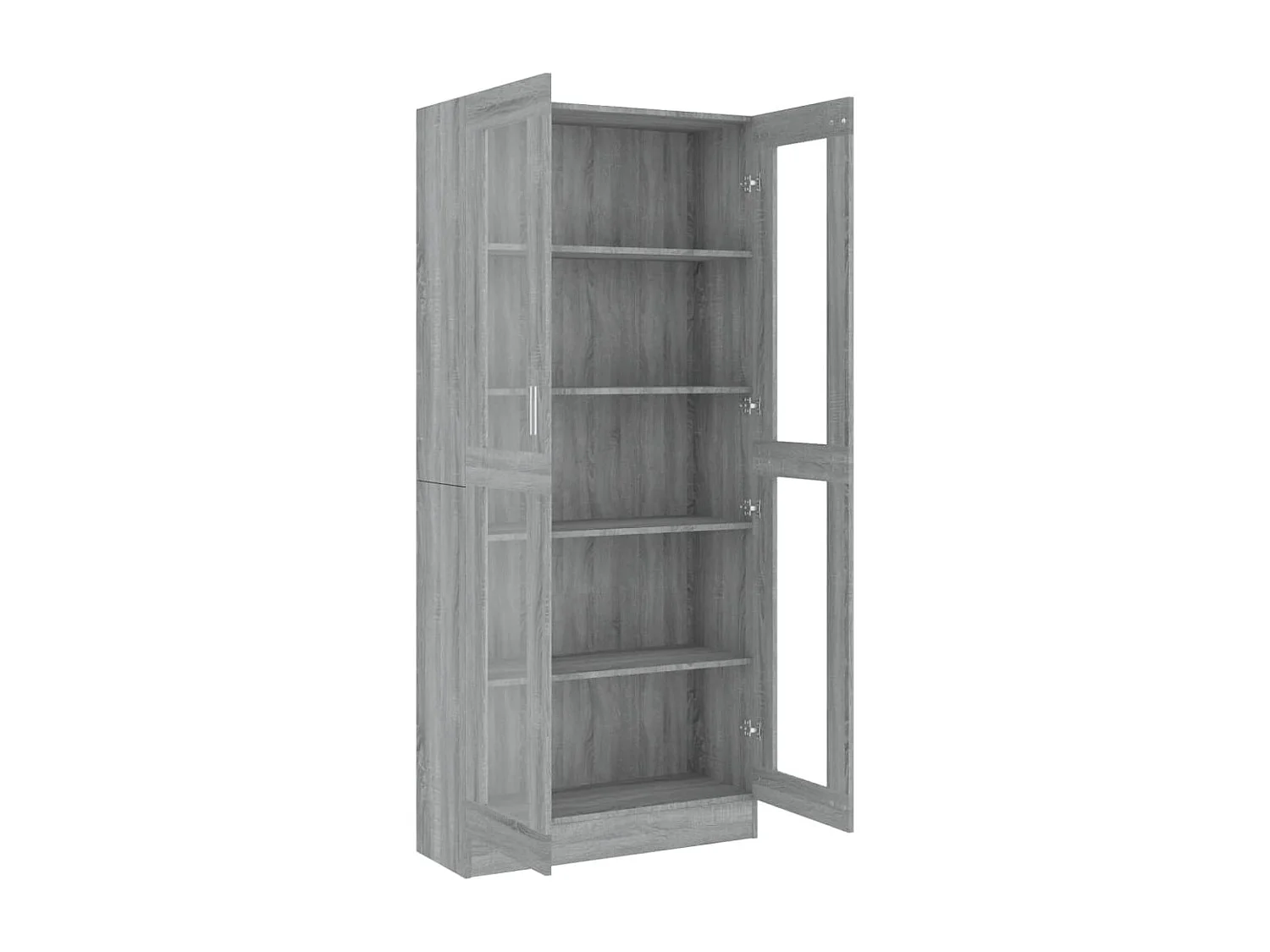 Vitrine Sonoma gris 82,5x30,5x185,5cm Bois ingénierie OFR45178 BonneVie Meuble