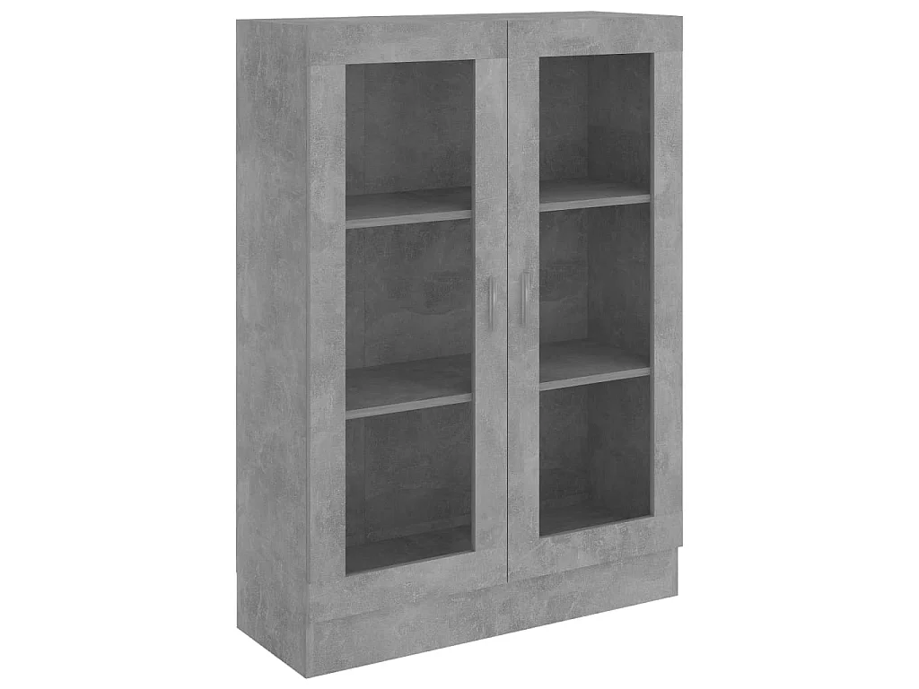 Vitrine Gris béton 82,5x30,5x115 cm Aggloméré OFR63161 BonneVie Meuble