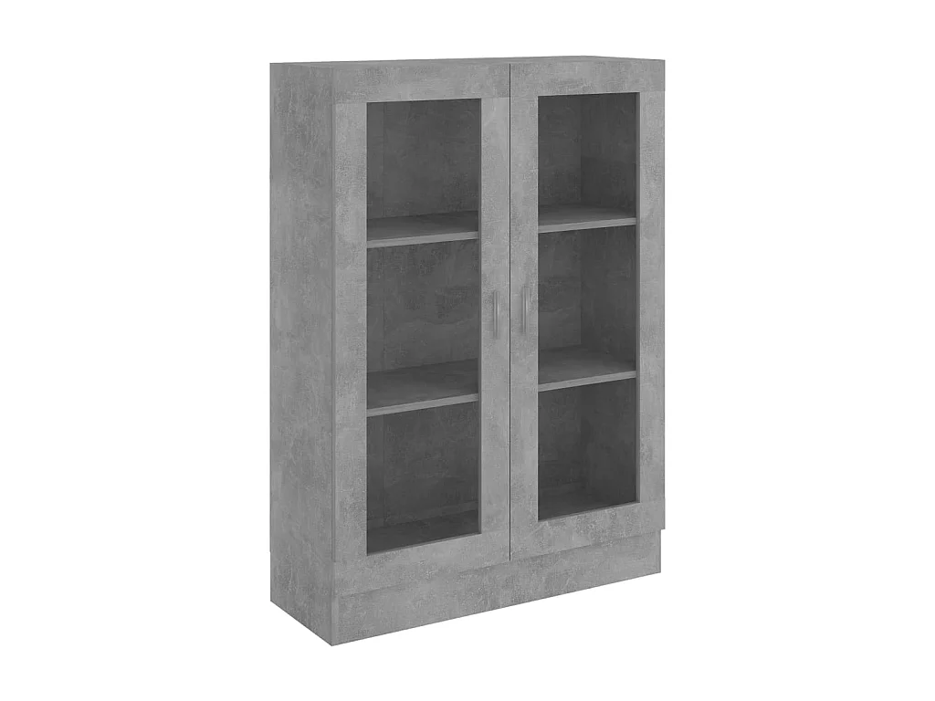 Vitrine Gris béton 82,5x30,5x115 cm Aggloméré OFR63161 BonneVie Meuble