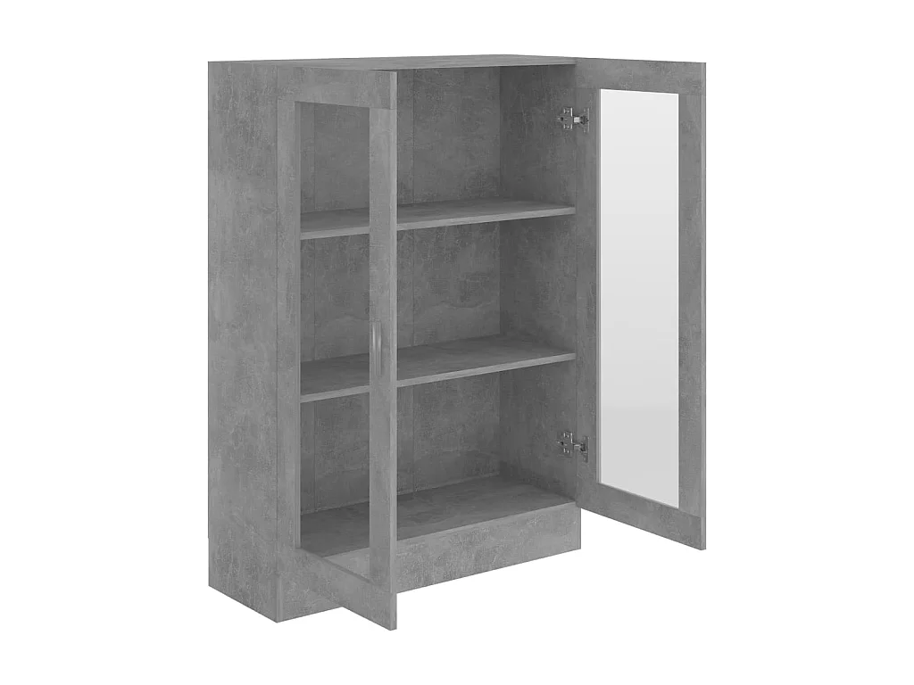 Vitrine Gris béton 82,5x30,5x115 cm Aggloméré OFR63161 BonneVie Meuble