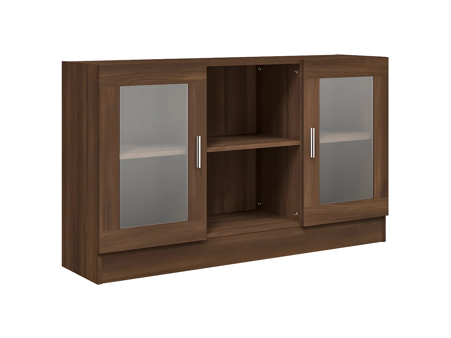 Vitrine Chêne marron 120x30,5x70 cm Bois d'ingénierie OFR69315 BonneVie Meuble