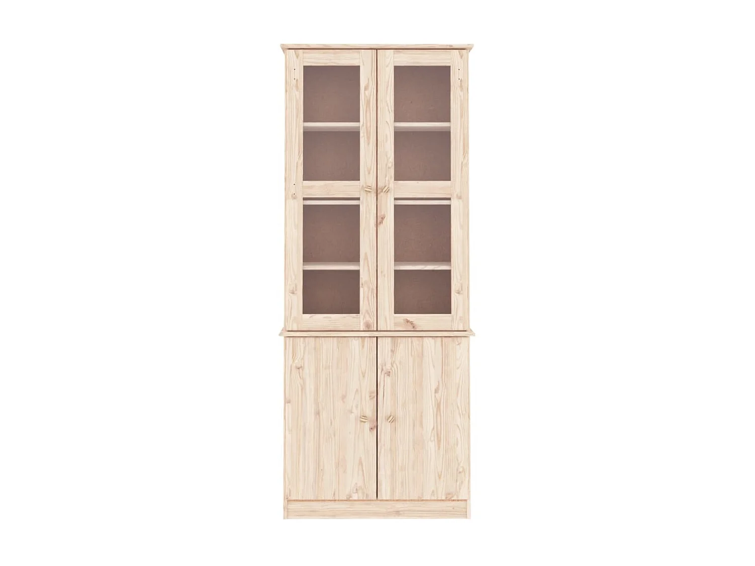 Vitrine en verre ALTA 77x35x186,5 cm bois de pin massif OFR84343 BonneVie Meuble