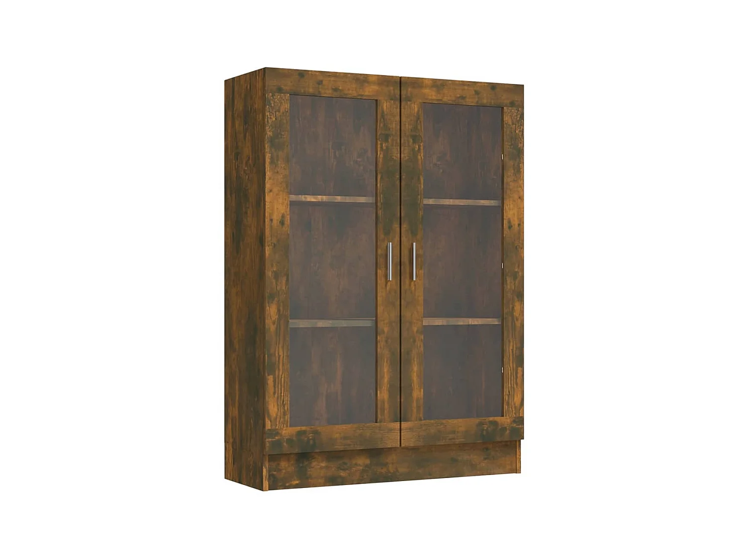 Vitrine Chêne fumé 82,5x30,5x115 cm Bois d'ingénierie OFR92587 BonneVie Meuble