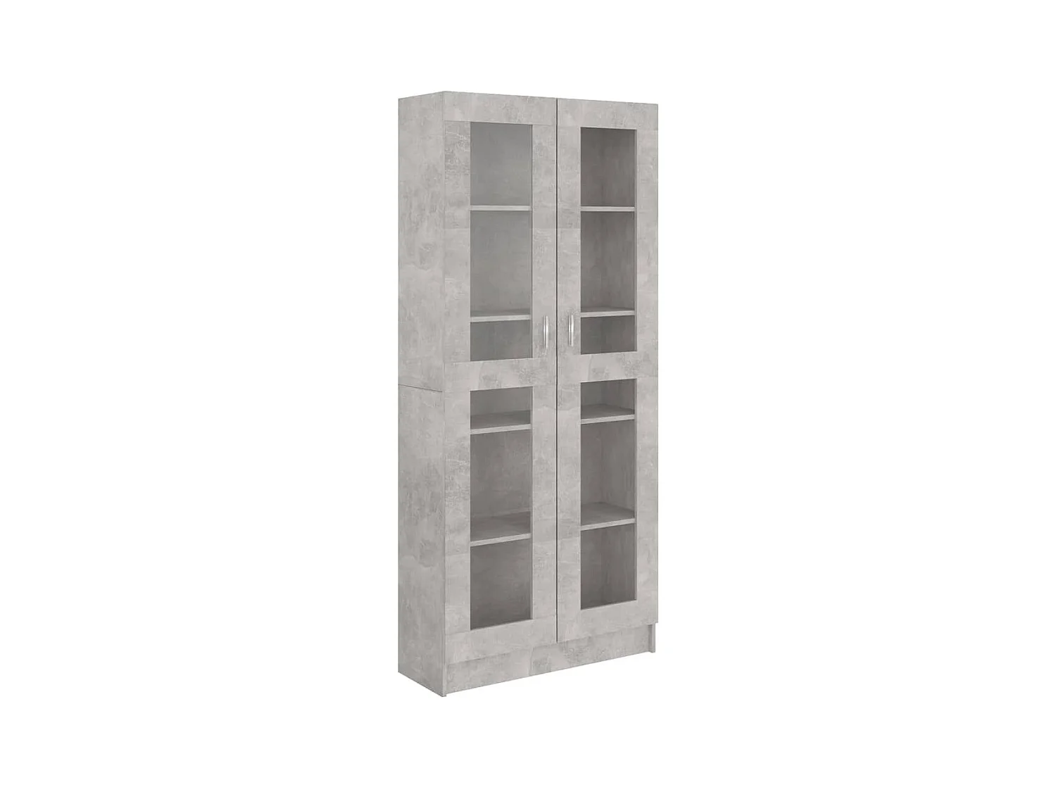Vitrine Gris béton 82,5x30,5x185,5 cm Aggloméré OFR48870 BonneVie Meuble