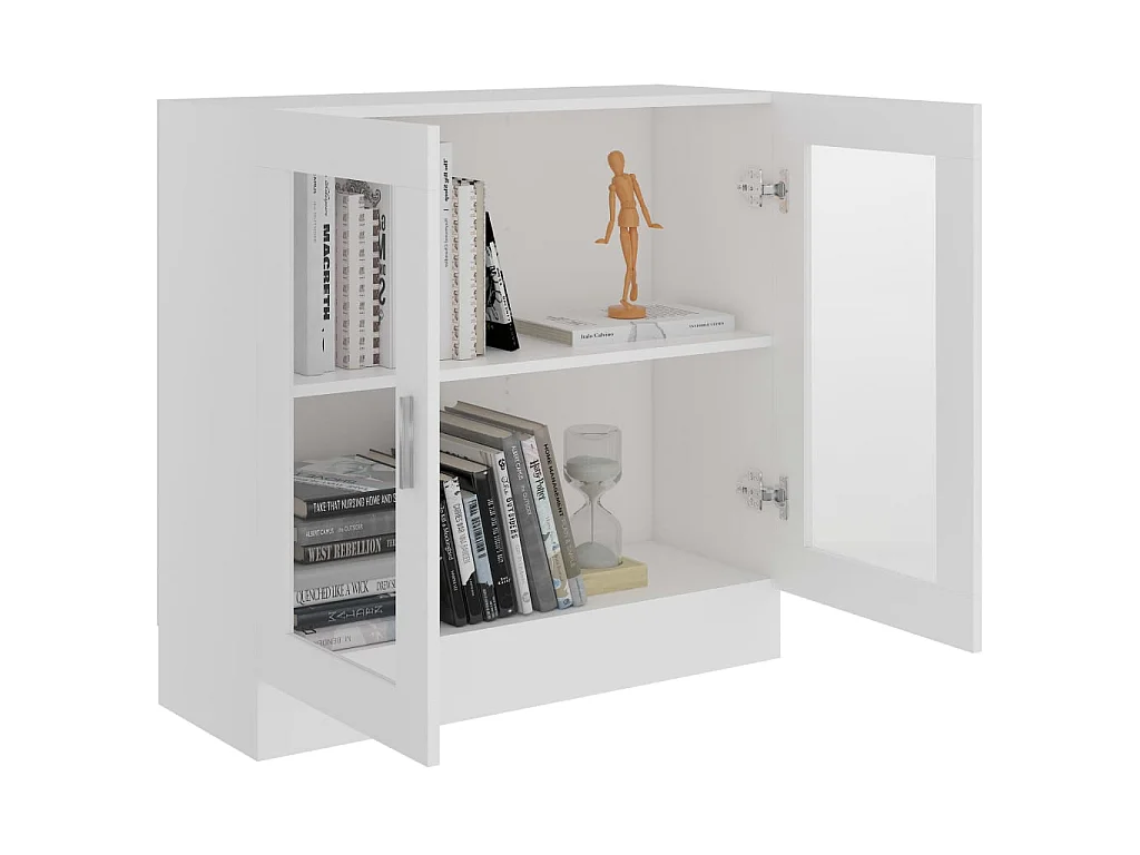 Vitrine Blanc 82,5x30,5x80 cm Aggloméré OFR48611 BonneVie Meuble