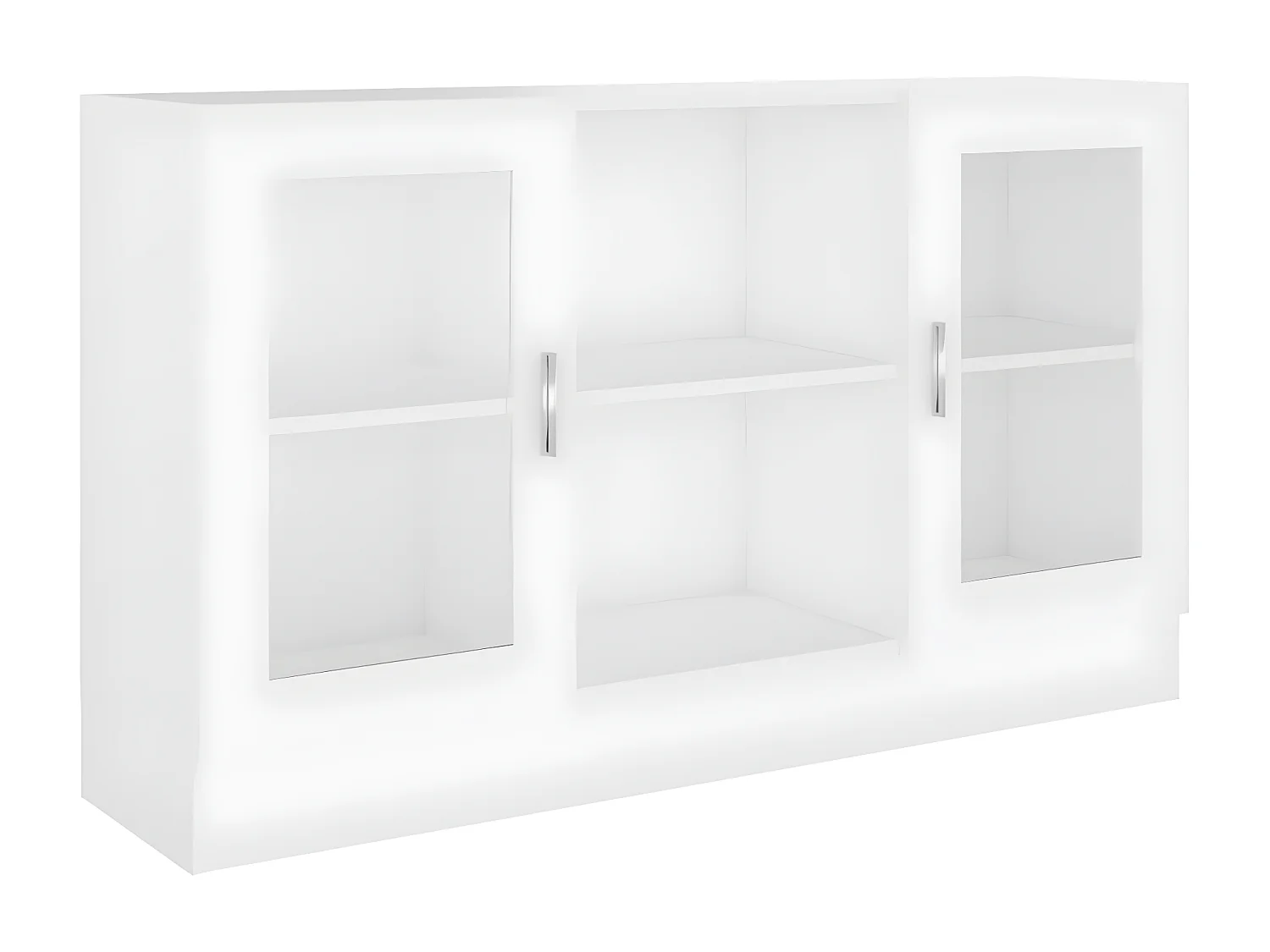 Vitrine Blanc 120x30,5x70 cm Aggloméré OFR40238 BonneVie Meuble