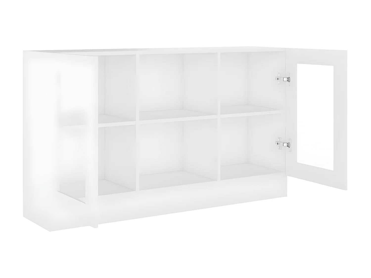 Vitrine Blanc 120x30,5x70 cm Aggloméré OFR40238 BonneVie Meuble