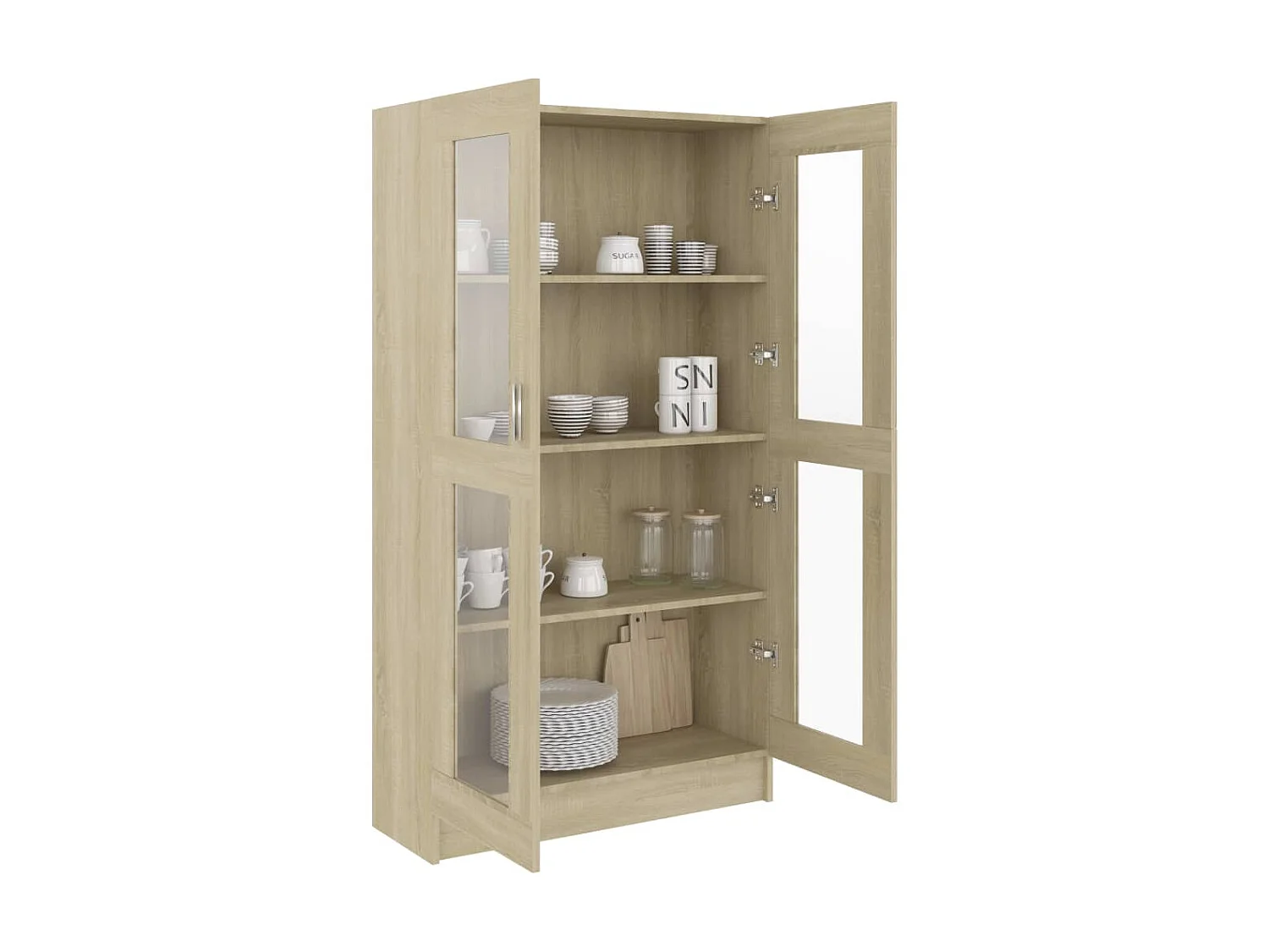 Vitrine Chêne sonoma 82,5x30,5x150 cm Aggloméré OFR50948 BonneVie Meuble