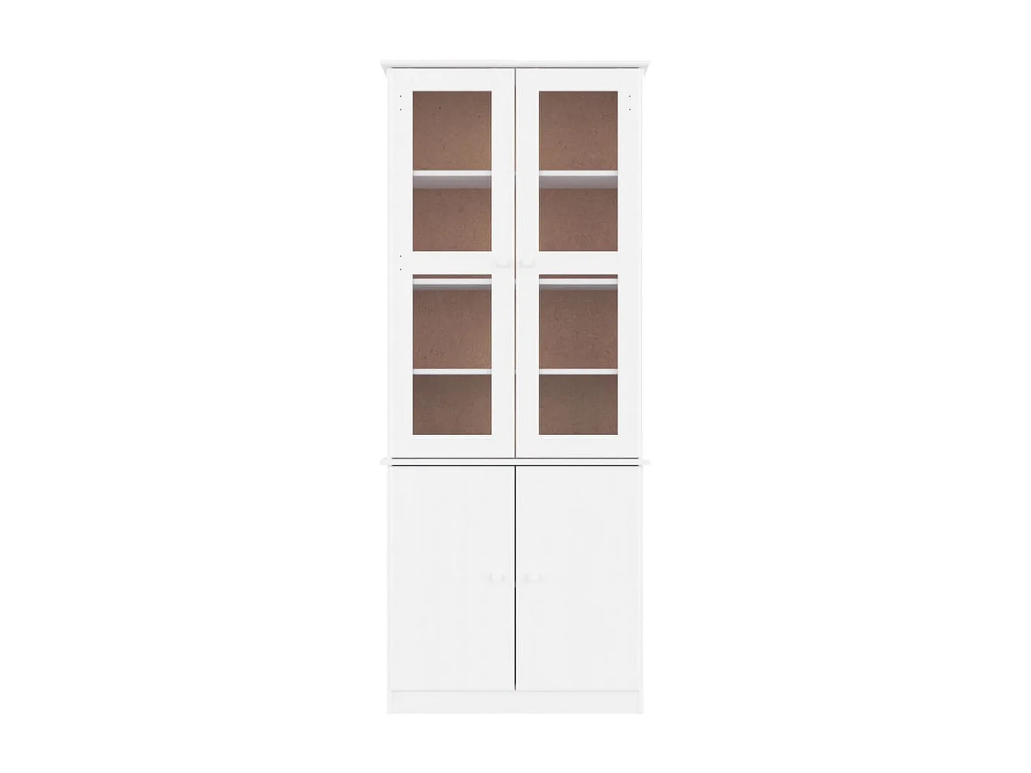 Expositor portas vidro ALTA 77x35x186,5 cm pinho maciço branco PT432168