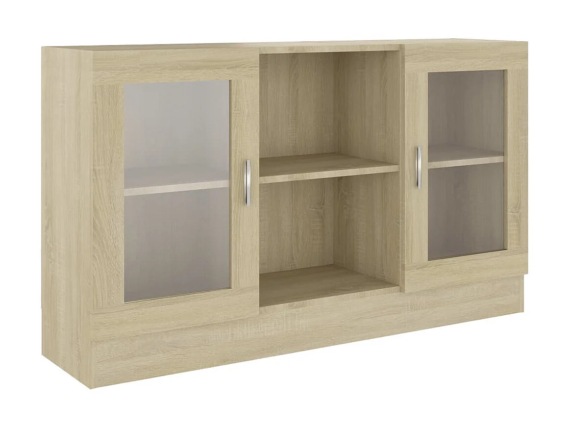 Vitrine Chêne sonoma 120x30,5x70 cm Aggloméré OFR47465 BonneVie Meuble