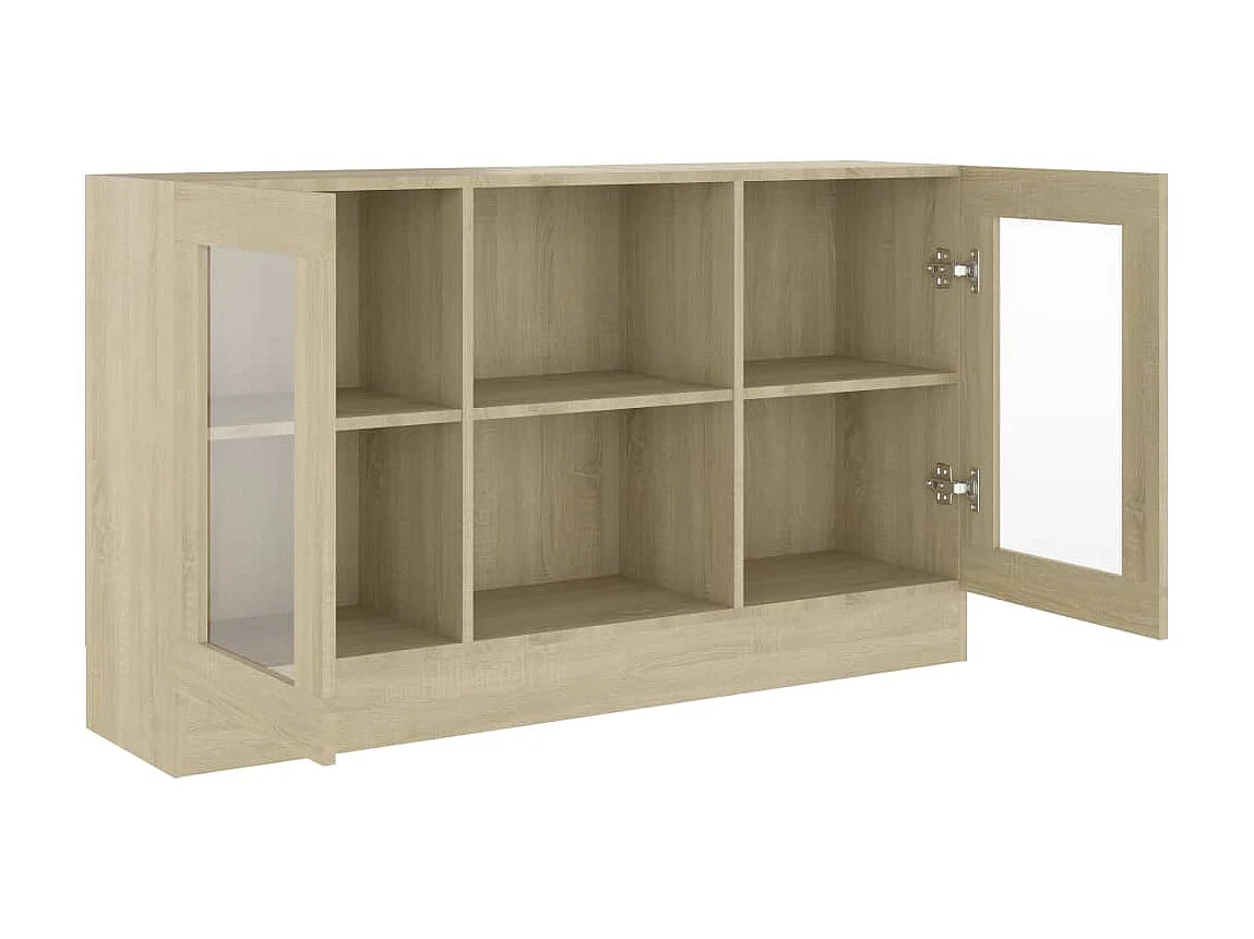 Vitrine Chêne sonoma 120x30,5x70 cm Aggloméré OFR47465 BonneVie Meuble