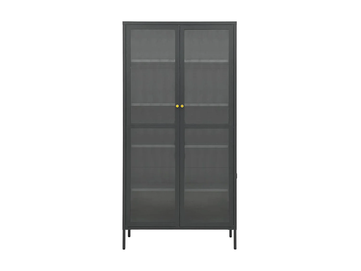 Vitrine d'exposition Anthracite 90x40x180 cm Acier/verre trempé OFR73770 BonneVie Meuble