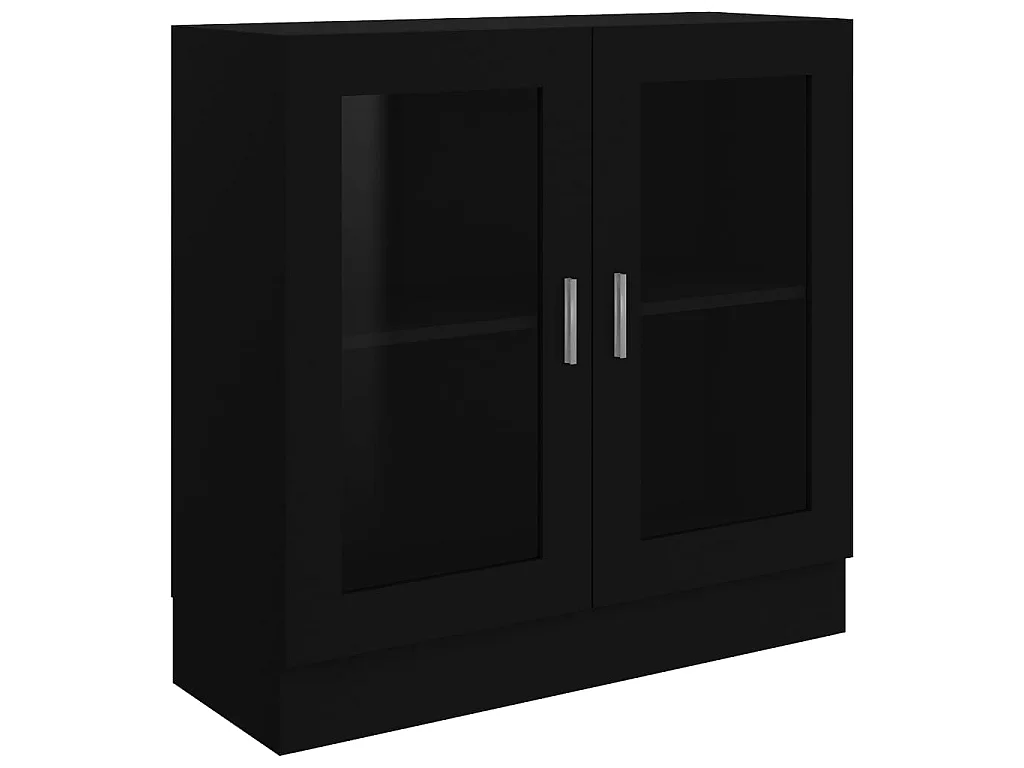 Vitrinekast 82,5x30,5x80 cm bewerkt hout zwart NL503039