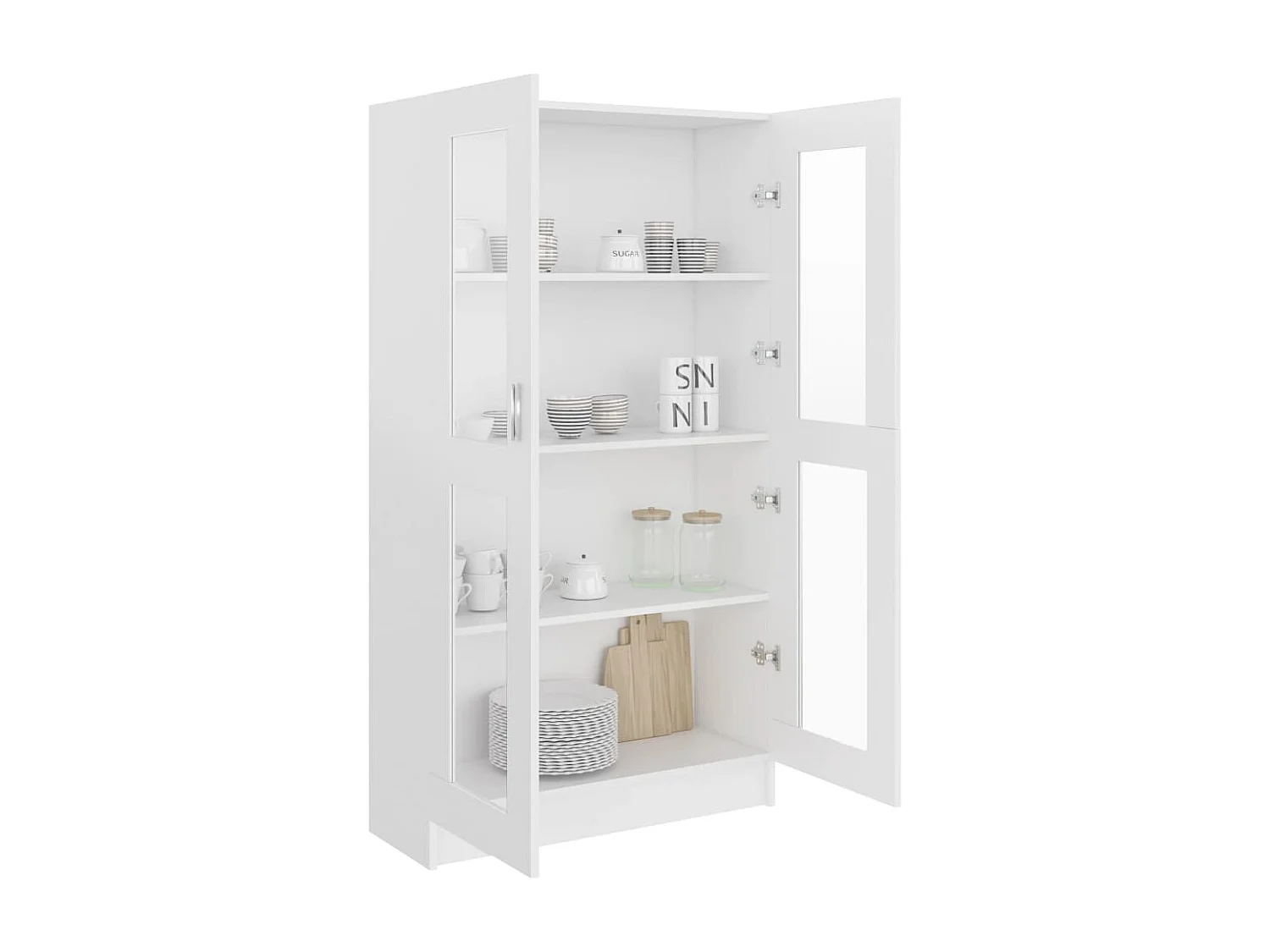 Vitrine Blanc 82,5x30,5x150 cm Aggloméré OFR52439 BonneVie Meuble