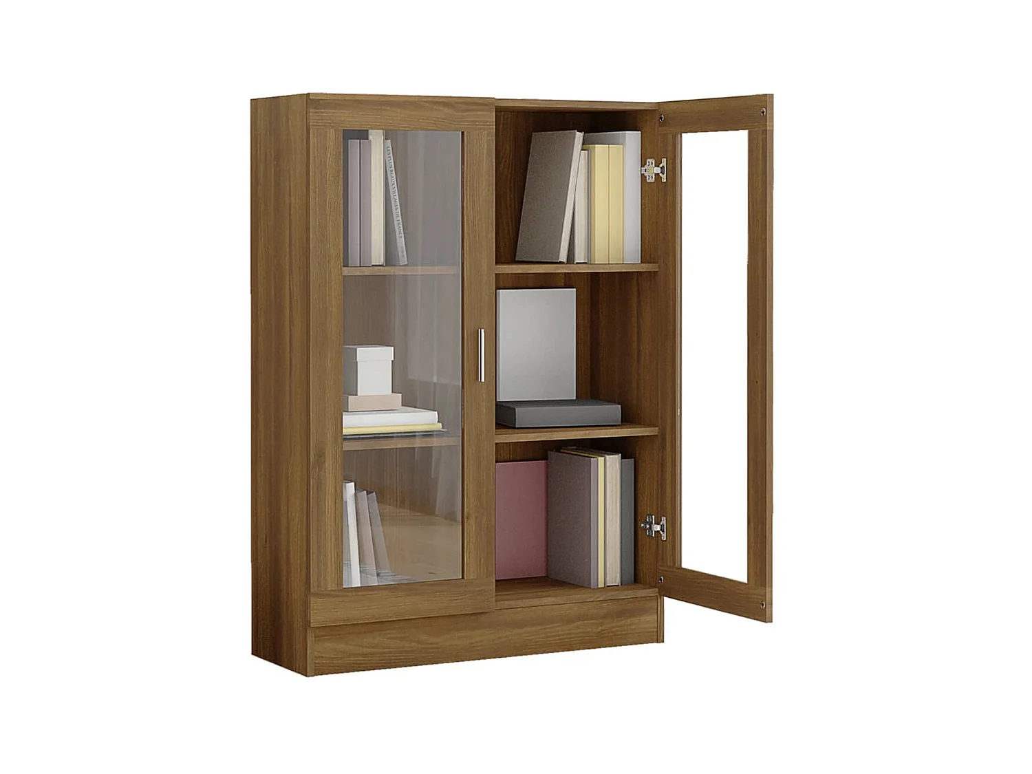 Vitrine, Buffet, Bibliothèque rangement Chêne marron 82,5x30,5x115cmBois d'ingénierie QWS8848 BonneVie Meuble
