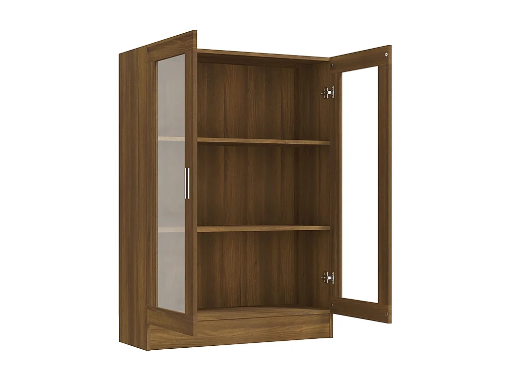 Vitrine, Buffet, Bibliothèque rangement Chêne marron 82,5x30,5x115cmBois d'ingénierie QWS8848 BonneVie Meuble