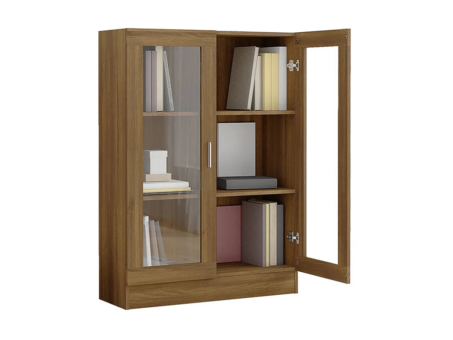 Vitrine, Buffet, Bibliothèque rangement Chêne marron 82,5x30,5x115cmBois d'ingénierie QWS8848 BonneVie Meuble