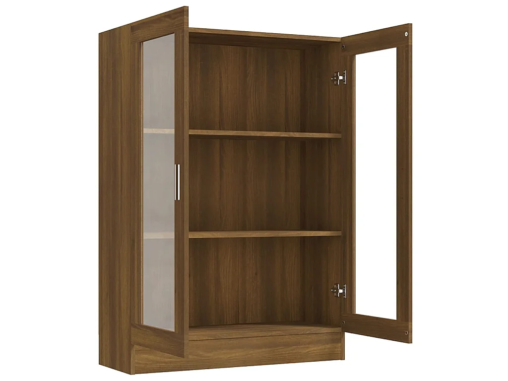 Vitrine, Buffet, Bibliothèque rangement Chêne marron 82,5x30,5x115cmBois d'ingénierie QWS8848 BonneVie Meuble