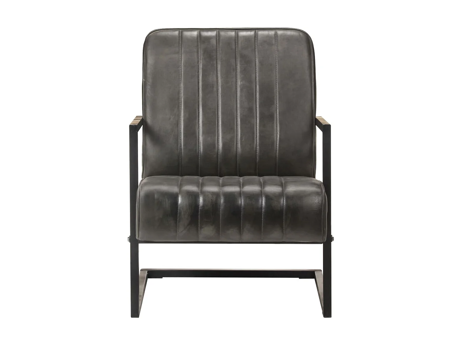 Chaise cantilever Gris Cuir véritable SEF80602